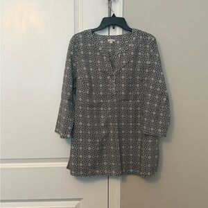 Talbots Black and White Geo Print Tunic